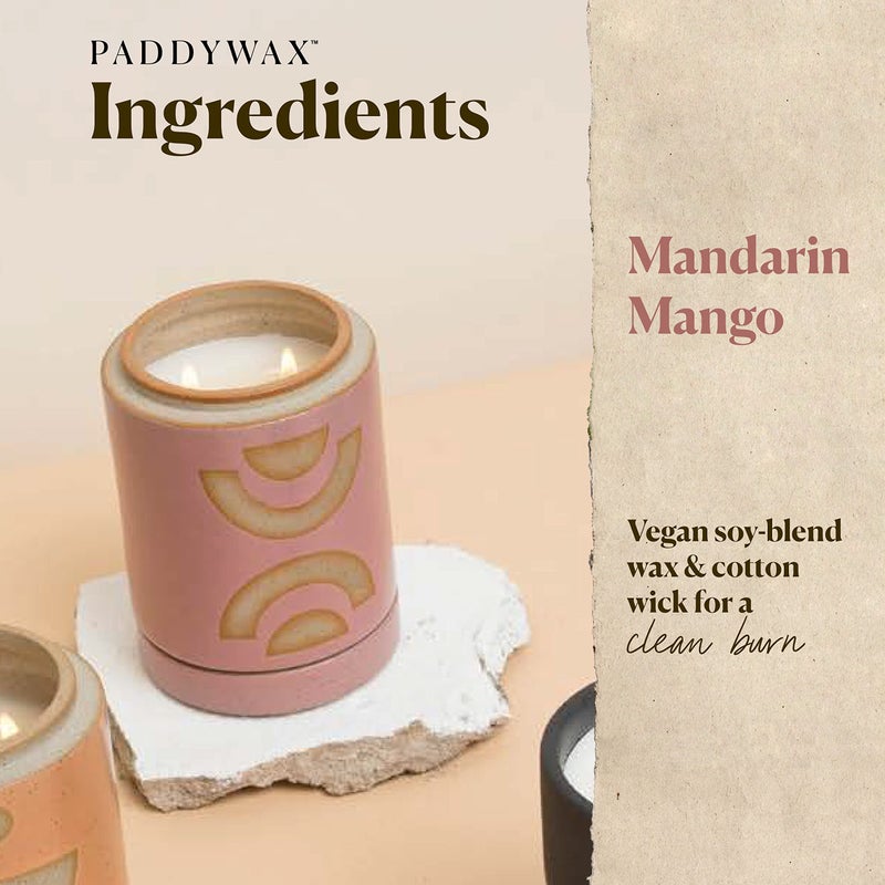 Paddywax Form Artisan Hand-Poured Scented Candle, 12-Ounce, Mandarin Mango - Image 2